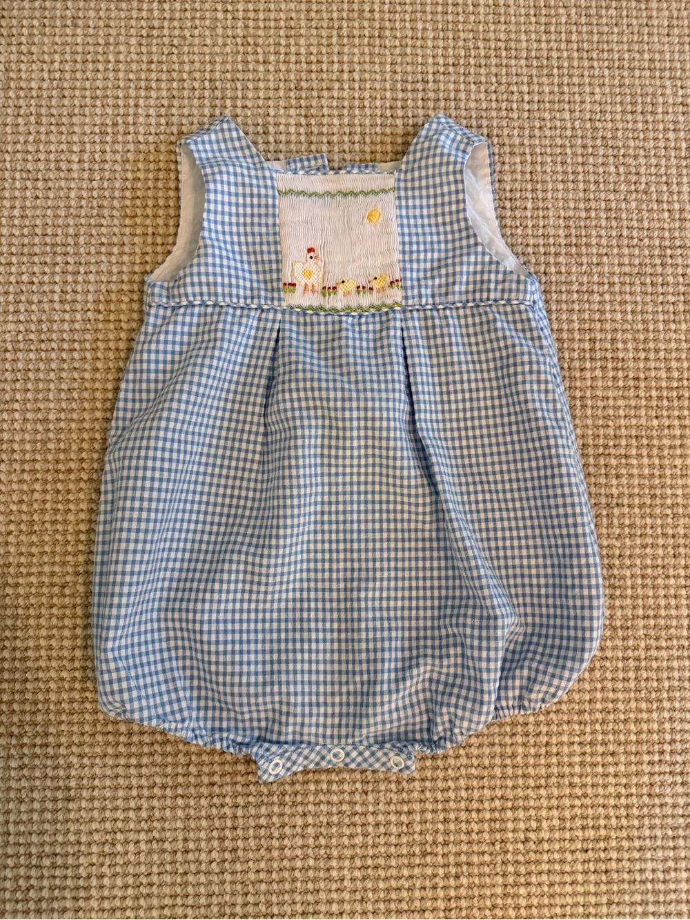 Luli & Me Light Blue and White Gingham bubble